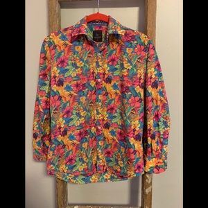 Girls 14 Taylorbyrd Bright Floral Button Down